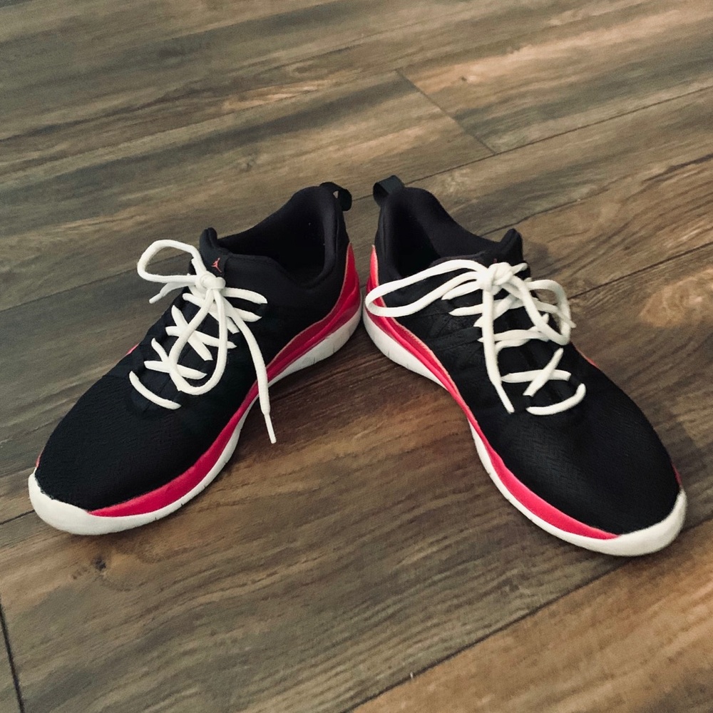 Black/pink/white women’s Jordan’s